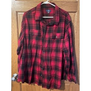George long sleeve flannel button down shirt 3XL